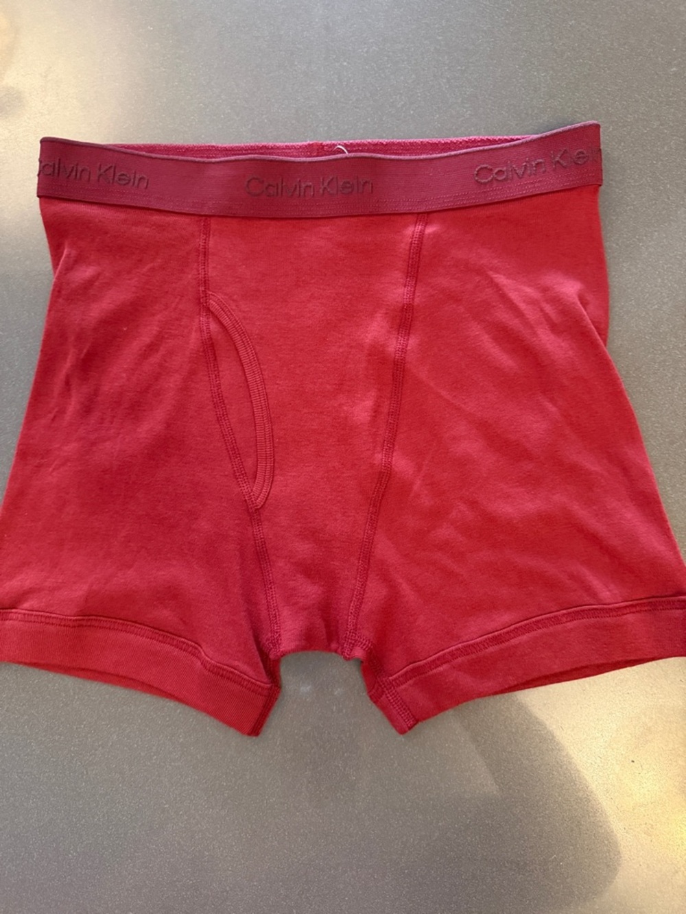 New Calvin Klein Men's Deep Red Classic Cut Boxer Briefs. Cotton